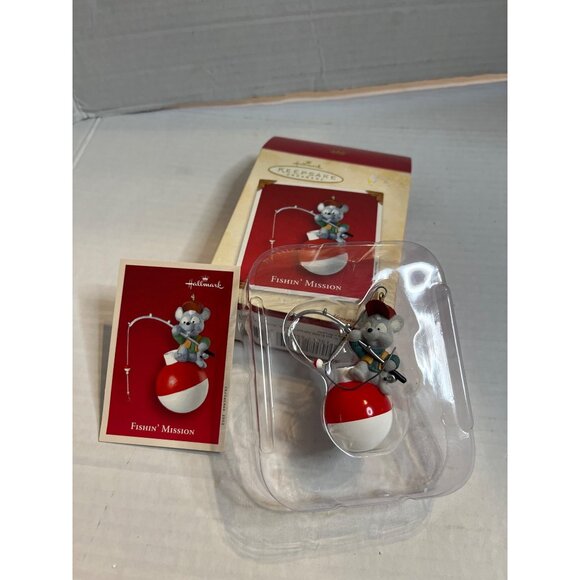 VTG- Hallmark Keepsake Ornament 2002 Fishin Mission Mouse - Picture 6 of 7